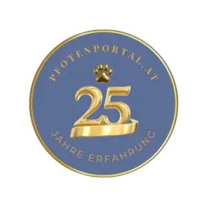 Qualitätssiegel Pfotenportal für über 25 Jahre Hundeerfahrung